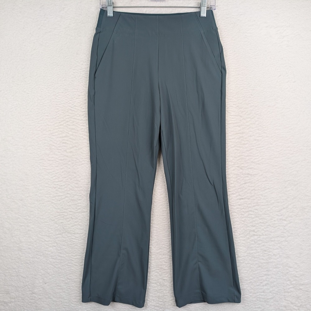 Athleta Pants Womens Sz 4 Green Cosmic Kick Flare Pull On Lightweight Stretch